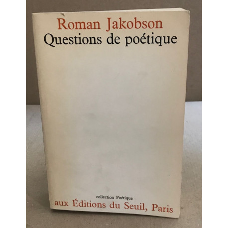 Questions de poétique