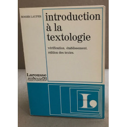 Introduction à la textologie / verification établissement edition...