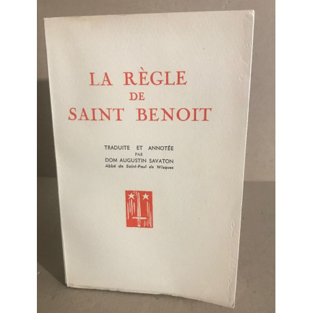 La règle de saint Benoit
