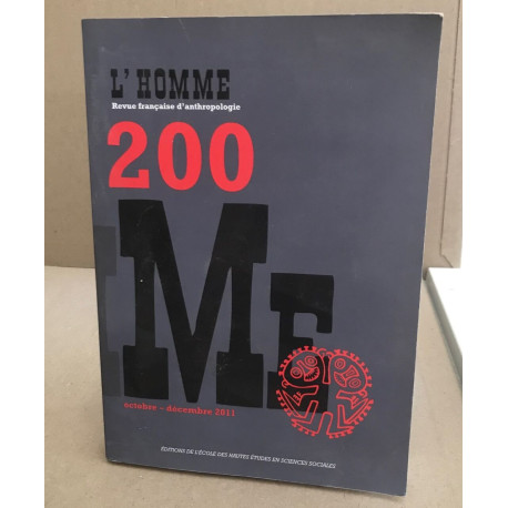 Revue L'Homme numéro 200 Décrire écrire - octobre/décembre 2011