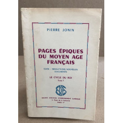Pages épiques du moyen age français/ le cycle du roi / tome 1