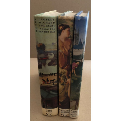 1 lot de 3 lagarde et michard / moyen age + XVII° + xx° siecle