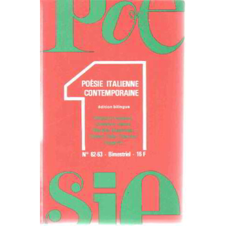 Poesie 1 Poesie Italienne Contemporaine - Edition Bilingue - Dec....