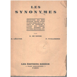 Les Synonymes. Répertoire Des Mots Français Usuels Ayant Un Sens...