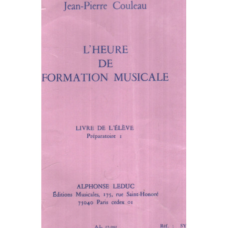 L'heure de formation musicale préparatoire 1