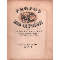 Propos sur la poésie recueillis et présentés par henri Mondor/ EO...