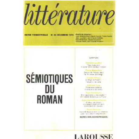 Semiotiques du roman