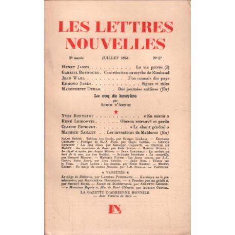 Les lettres nouvelles n° 17
