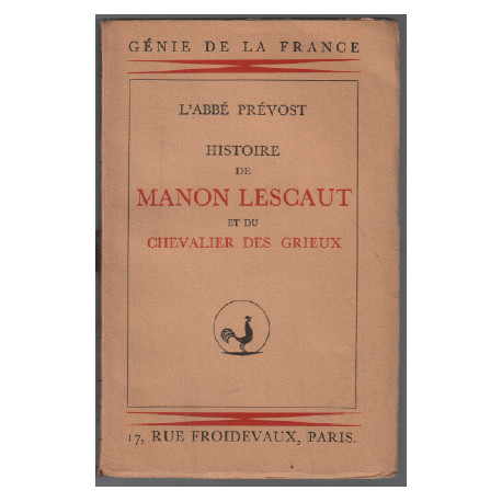 Histoire lescaut et du chevalier des grieux