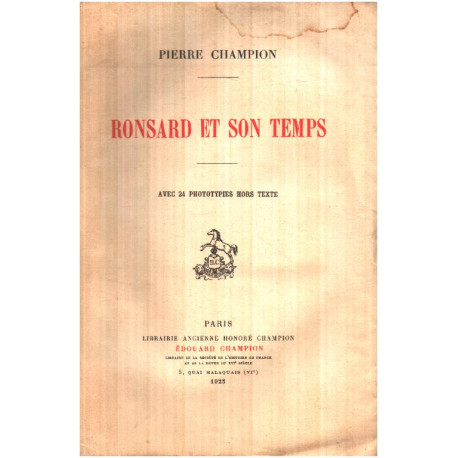 Ronsard et son temps / 24 phototypies hors texte