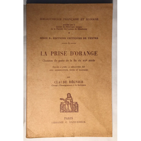 Chanson d' Orange : chanson de geste de la fin du Xiie siècle