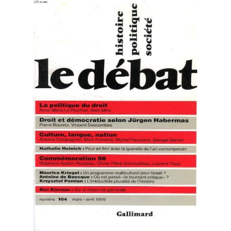 Le Débat numéro 104 année 1999 (Correct)