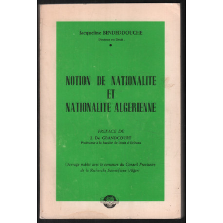 Notion de nationalite et nationalite algerienne