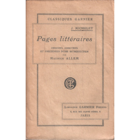 Pages littéraires / introduction allem
