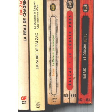 Lot de 5 livres / la cousine bette -le cousin pons -le medecin de...