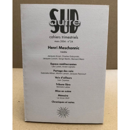Autre sud numéro 24 / Henri Meschonnic