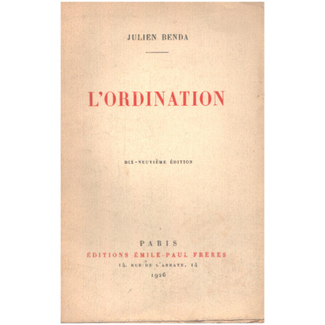 L'ordination