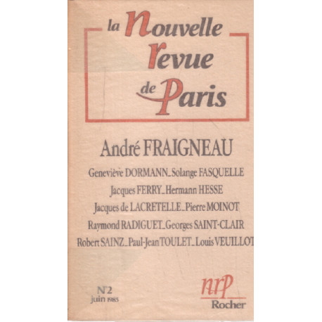Revue de Paris n° 2 / andré fraigneau