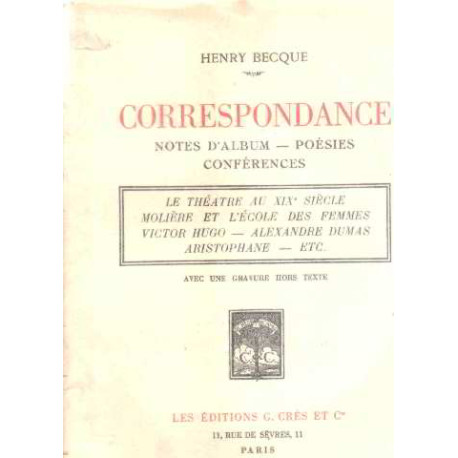 Correspondance/ notes d'album-poesies-conference