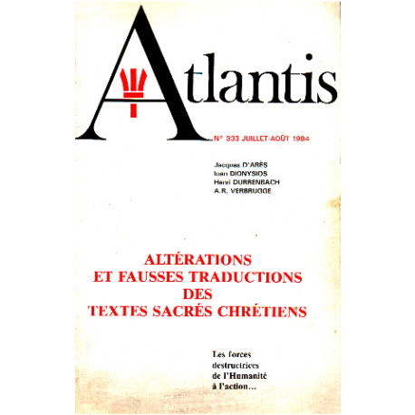 Altérations et fausses traductions des textes sacrés chretiens