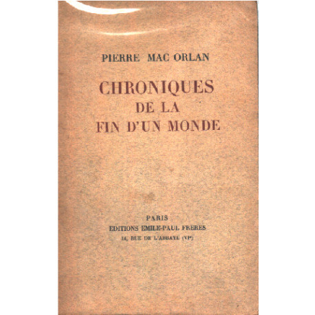 Chroniques de la fin d'un monde