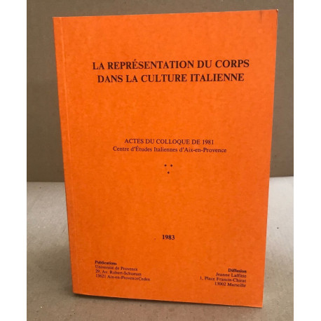 La representation du corps dans la culture Italienne