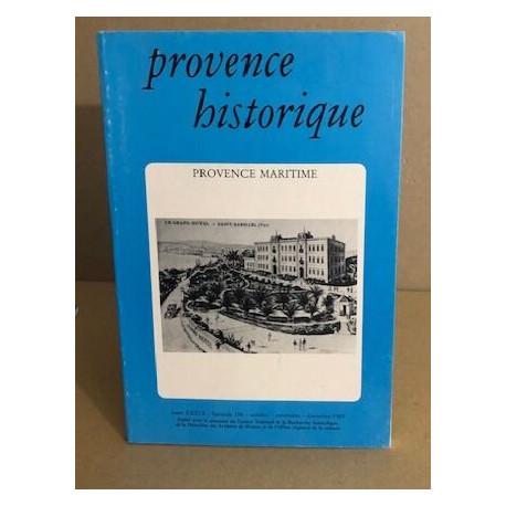 Provence historique n° 158 / provence maritime