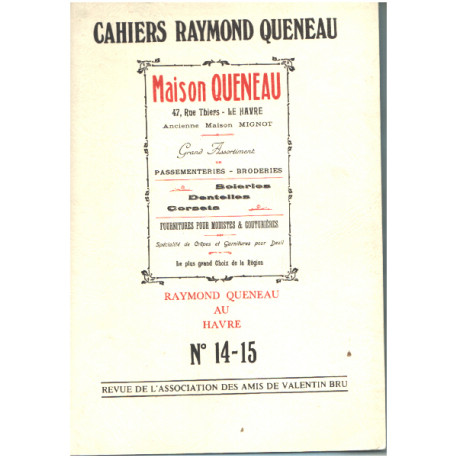 Cahiers raymond queneau n° 14-15 / raymond Queneau au havre