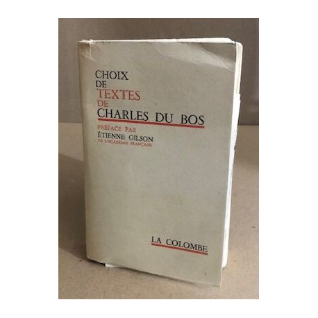 Choix de textes/ préface par Etienne Gilson