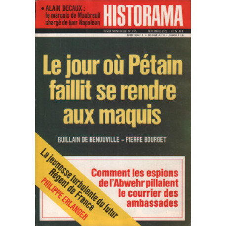 Revue historama n° 265 / le jour ou petain faillit se rendre au maquis