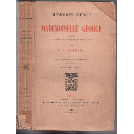 Mémoires inédits de mademoiselle george