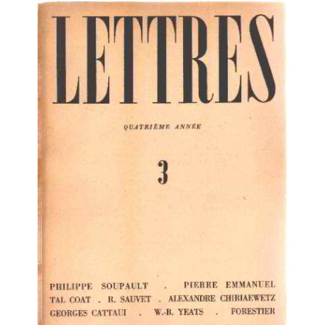 Revue lettres/ quatrieme année/ n° 3