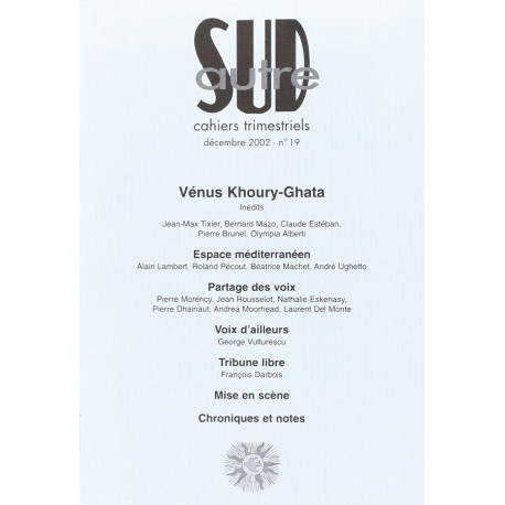 Autre sud numéro 19 / venus Khoury-ghata