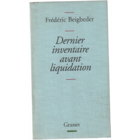 Dernier inventaire avant liquidation