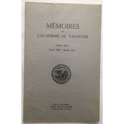 Mémoires de l'académie de Vaucluse 6e série - tome VIII année 1975