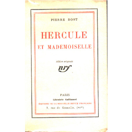 Hercule et mademoiselle / edition originale numerotée