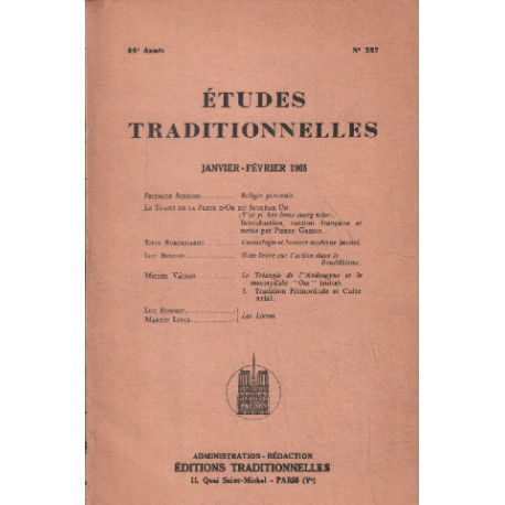 Etudes traditionnelles n° 387 / janvier-fevrier 1965