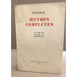 Oeuvres complètes XVI / racine et shakspeare / frontispice de...