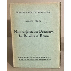Note conjointe sur Domrémy les batailles et Rouen