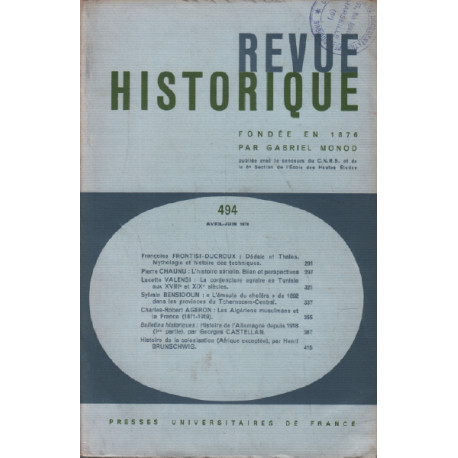 Revue historique n° 494