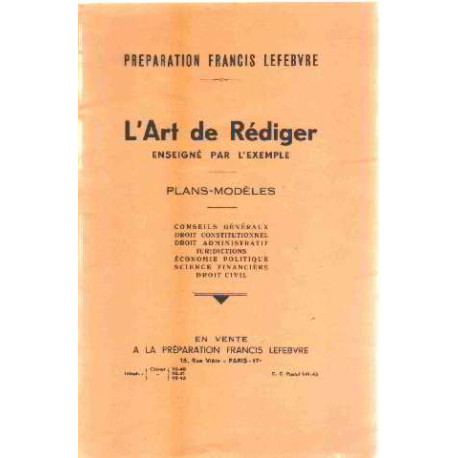 L'art de rediger enseigné par l'exemple/ plans-modeles