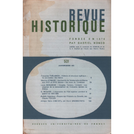 Revue historique n° 501