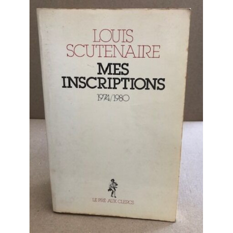 Mes inscriptions Tome 4: 1974-1980