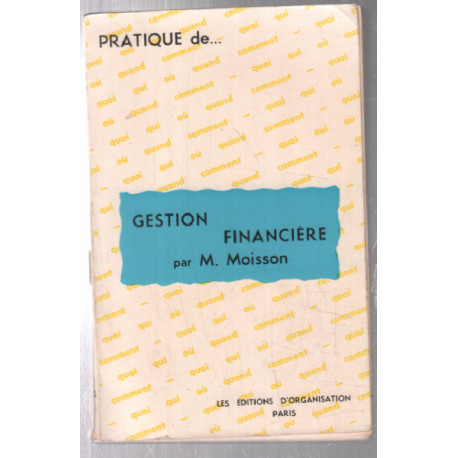 Pratique de gestion financiere