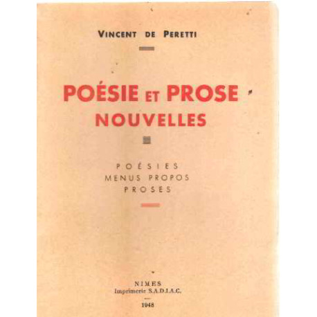 Poesie et prose nouvelles