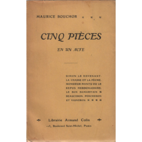 Cinq pieces en un acte