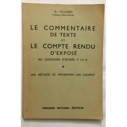 Le commentaire de texte et le compte rendu d' exposé