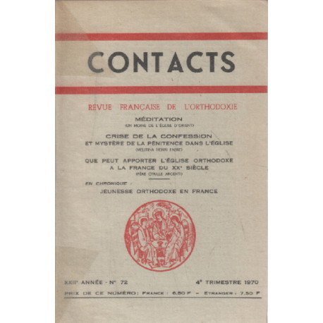 Revue française de l'orthodoxie / contact n° 72