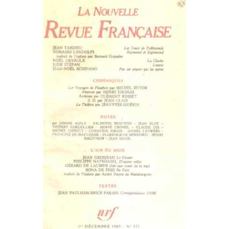 La nouvelle revue française n°371 / EO numerotée sur velin ( n° 6)