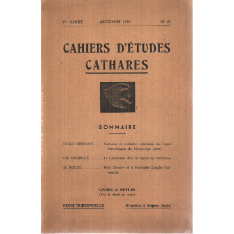 Cahiers dd'etudes cathares n° 27